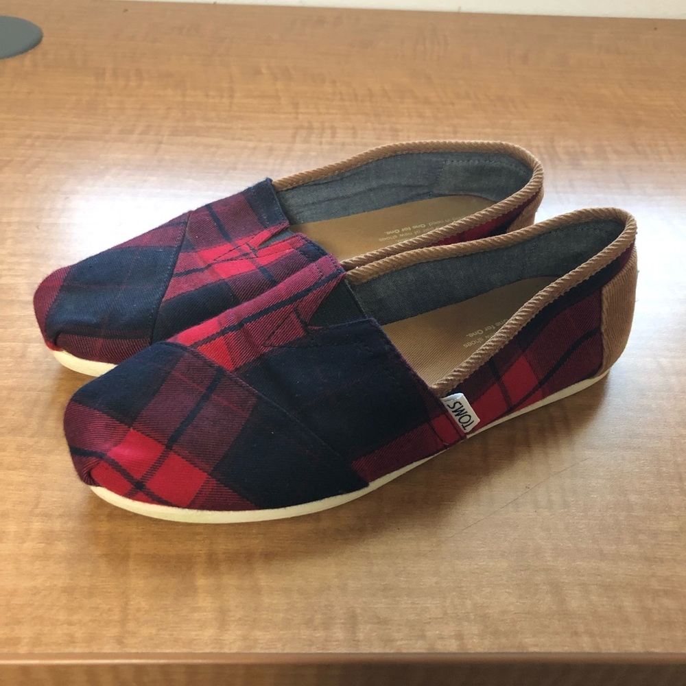 TOMS buffalo plaid canvas shoes